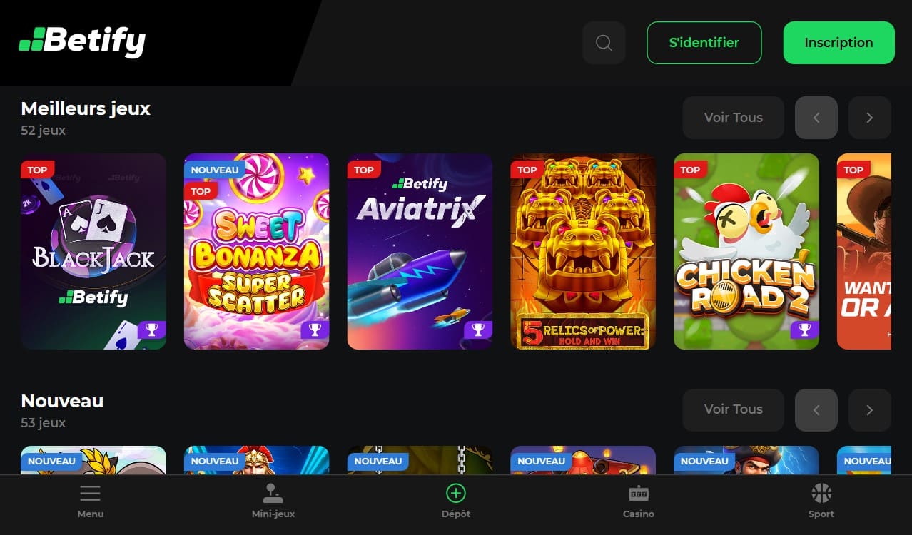 Avis du Casino Betify Casino Betify SH Avis avec le Plus Populaires Jeux et Paris Sportifs