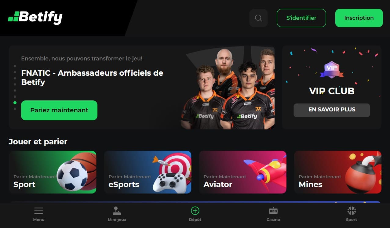 Ambassadeurs du Casino Betify Pro Découvrez le Meilleurs Betify Casino Code Promo Bonus sans Dépôt PANDA30 en France sur Application